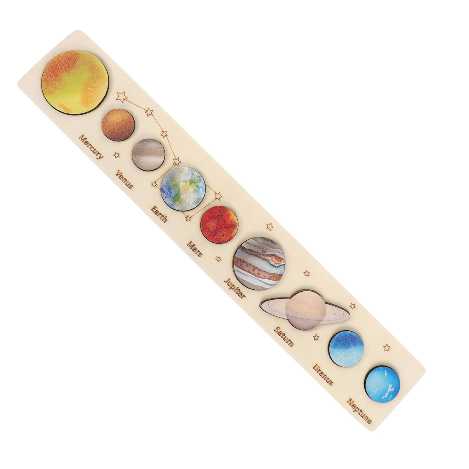 1Set Solar System Puzzle Planet Matching Educational Cognitive Game for Kids Early Learning Space Exploration Preschool