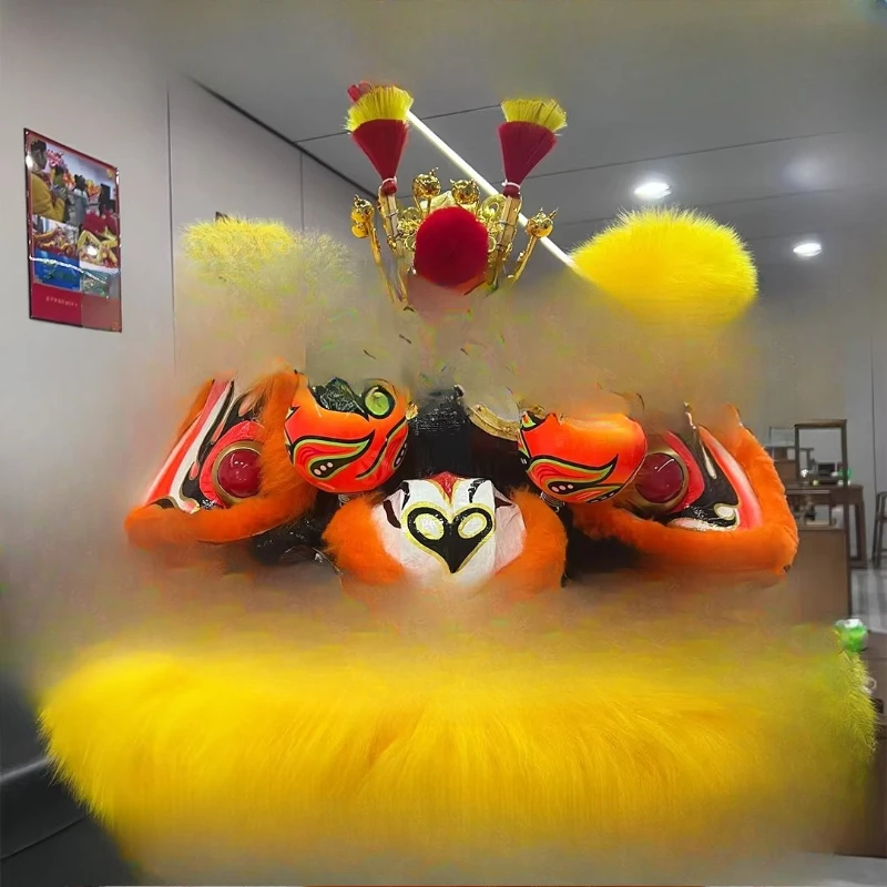 

Wool southern lion dance props Foshan lion with luminous lion smiling face martial arts