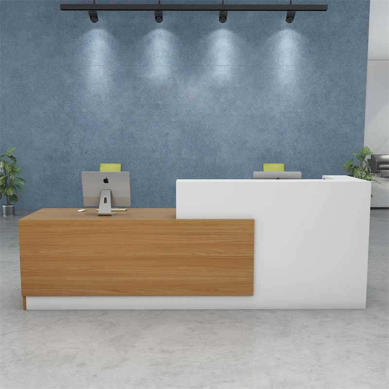 QTZ24 Reception Table Cheap Price Melamine Good Quality Office Desk Customized Office Furniture Modern Spa white reception desk