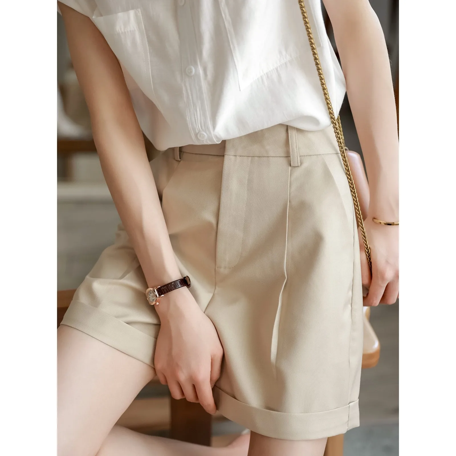 Setelan Celana Panjang Wanita Model A-Line Pinggang Tinggi, Nyaman, Modis untuk Musim Panas, Potongan Rapi, 4 Warna