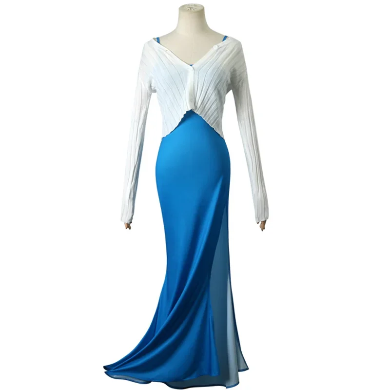 New Game Genshin Impact Shenhe Cosplay Costume Adult Women Uniform Full Set Casual Suspender Dress Halloween Carnival Suits