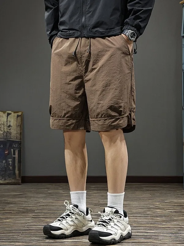

American Style Ice Silk Quick Dry Casual Shorts Men's 2025 New Summer Outdoor Wear Large Size Fat Men's Workwear Five-Quarter...