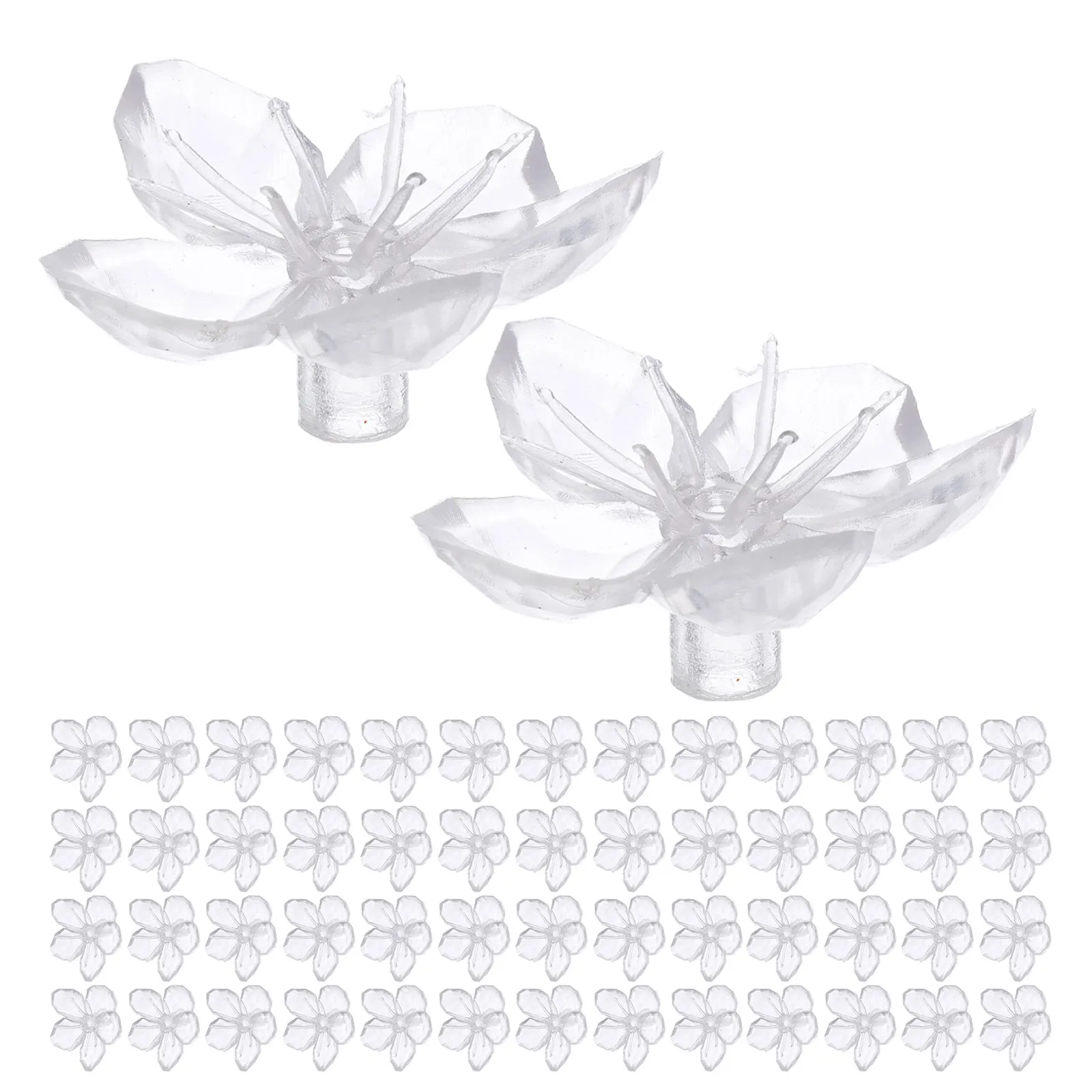 100-個のプラスチック製桜の花ランプシェードカバー-ミニ-5-ミリメートルストリング電球用-優しいアンビエント照明-屋内屋外用