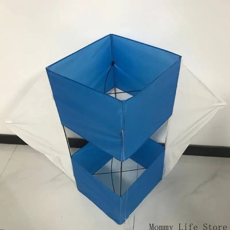 Cometa forma caja cubos aire libre verano en enorme aire libre, kite volador suave para niños y