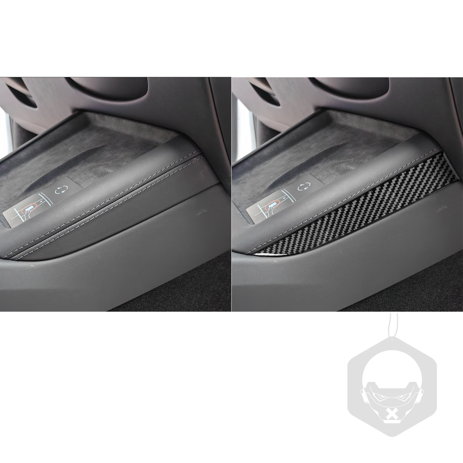 Per Tesla Model 3 Highland 2024 pannello di ricarica Wireless in fibra di carbonio striscia di rivestimento laterale accessori per la decorazione