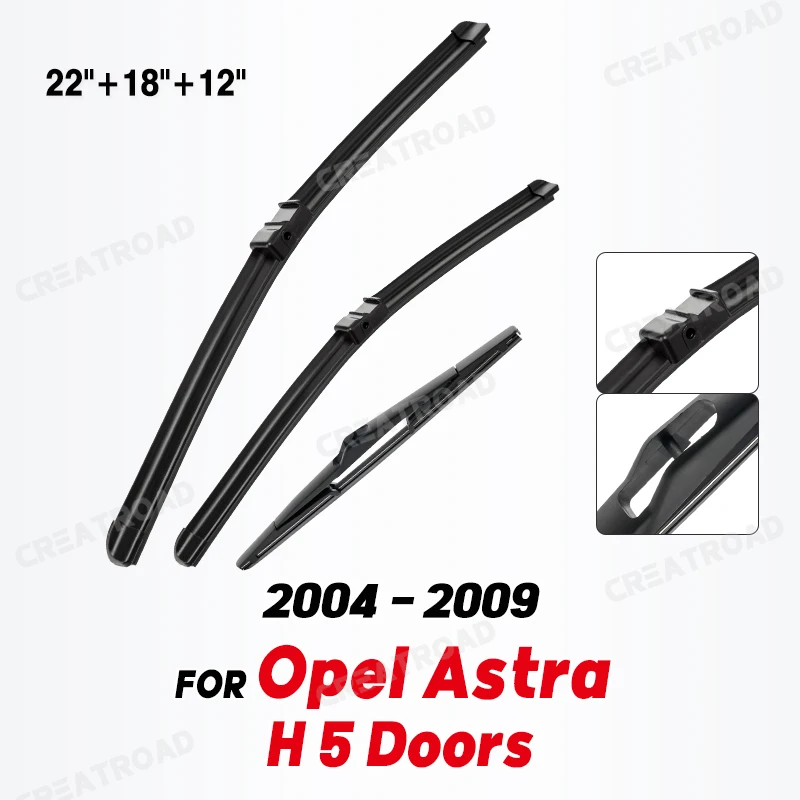 Wiper LHD Front & Rear Wiper Blades Set For Opel Astra H 5 Doors 2004 - 2009 Windshield Windscreen Window 22\