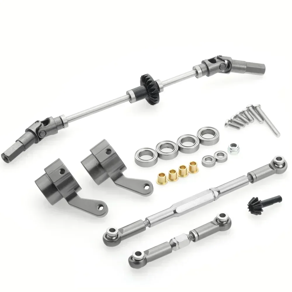 อัพเกรดเพลาขับ Metal Gear สำหรับรถบังคับวิทยุ WPL B14 B24 B-24 C14 C24 C-24 B16 B36 Q60 ขนาด 1/16 อะไหล่รถบังคับ ชุดเฟืองเพลาหน้า-หลังโลหะ