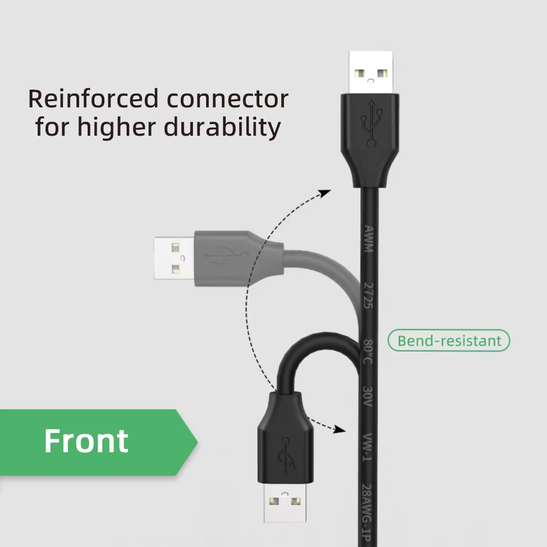 USB Male to Female Extension Cable With Ear Screw Hole Fix Panel Mount Bracket Type‑C To USB A Female OTG Data Cable