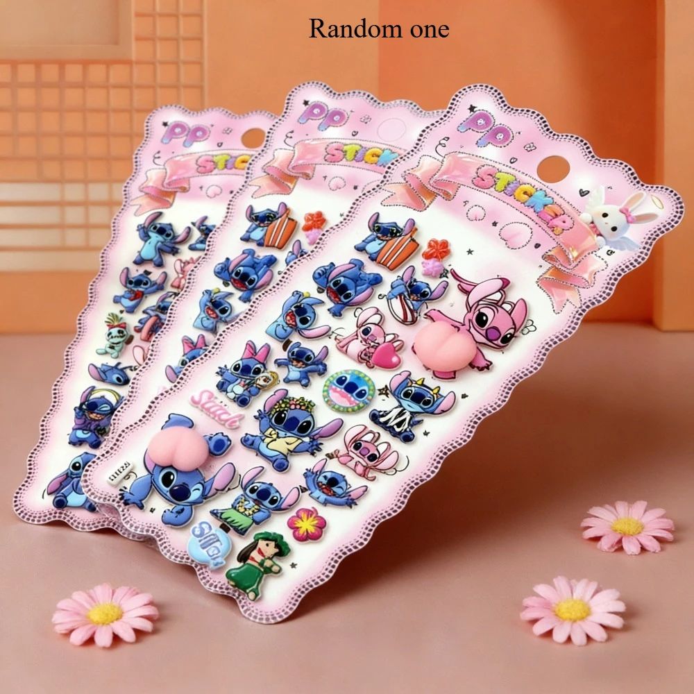 ديزني غرزة لينة قرصة سعيدة الأرداف ملصق الأطفال الضغط ثلاثية الأبعاد فقاعة ملصق جراب هاتف لاصقة تزيين