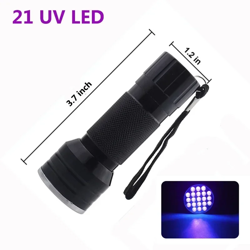 9/12/21/51 LED tragbare UV-Taschenlampe, Schwarzlicht, UV-Taschenlampe, Schwarzlicht-Detektor für Hundeurin, Haustierflecken und Bettwanzen – Detail 8