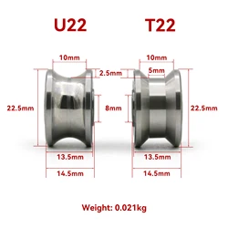 U22 T22 Traces Walking Guide Rail Track Roller Bearing 8x22.5x14.5x13.5mm