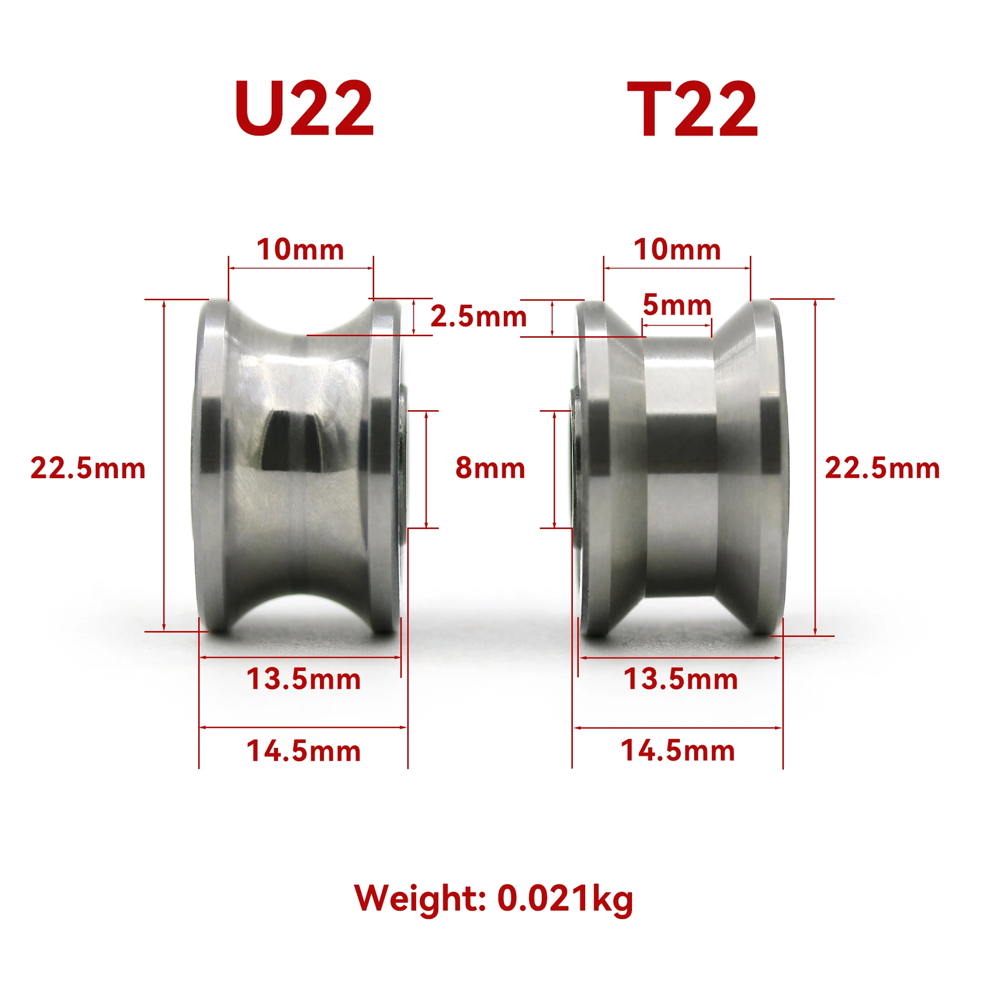 U22 T22 Traces Walking Guide Rail Track Roller Bearing 8x22.5x14.5x13.5mm