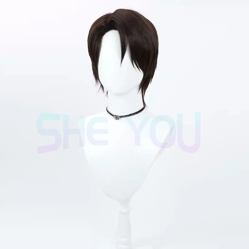 Anime BLEACH Aizen Sōsuke Cosplay Wig Heat Resistant Synthetic Hair Halloween Role Play Party + Free Wig Cap