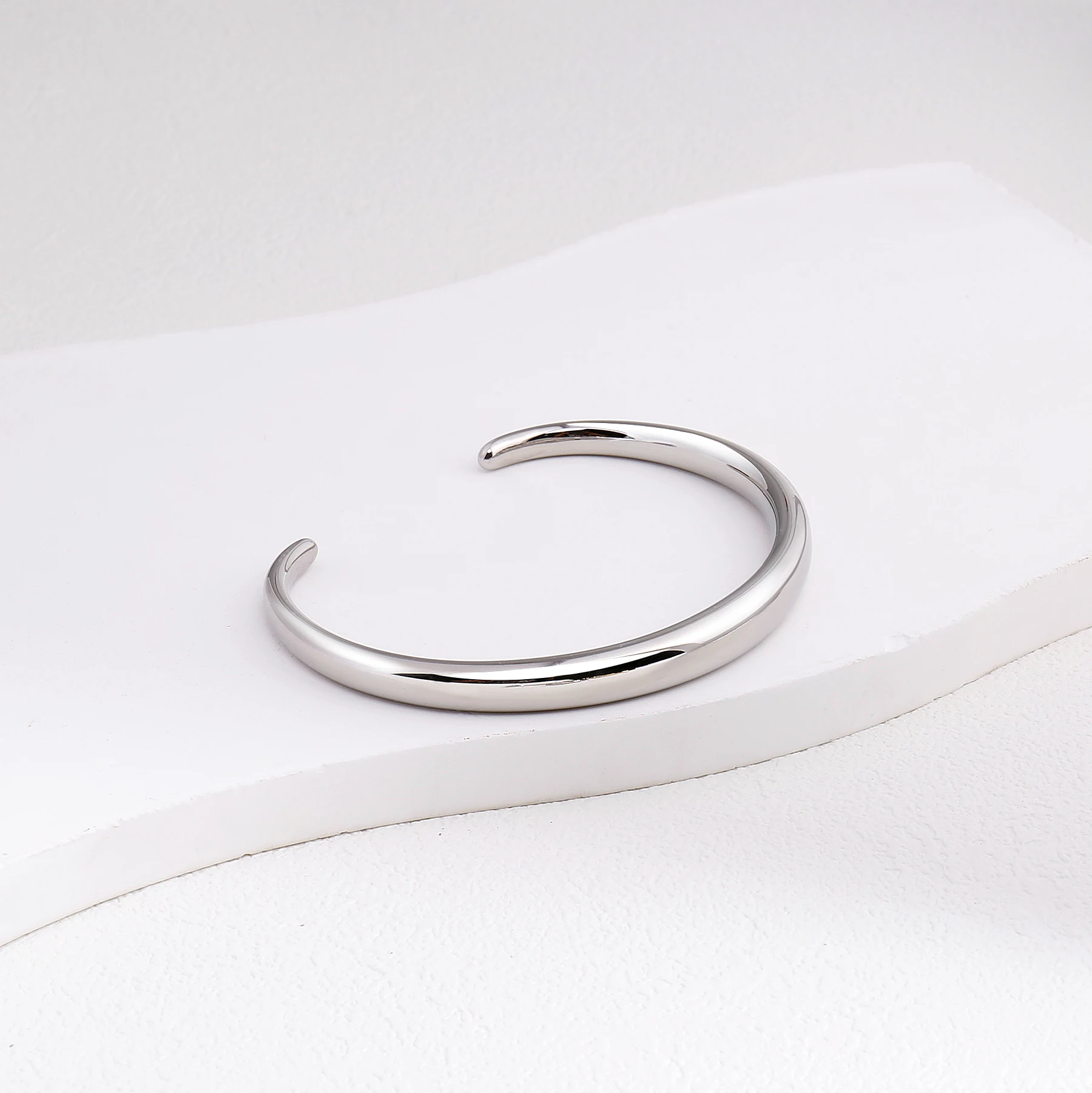 Badu High Quality Hollow Stainless Steel Bangle for Women Waterproof Open Cuff Bangle Bracelet Simple Jewelry Ladies Gifts