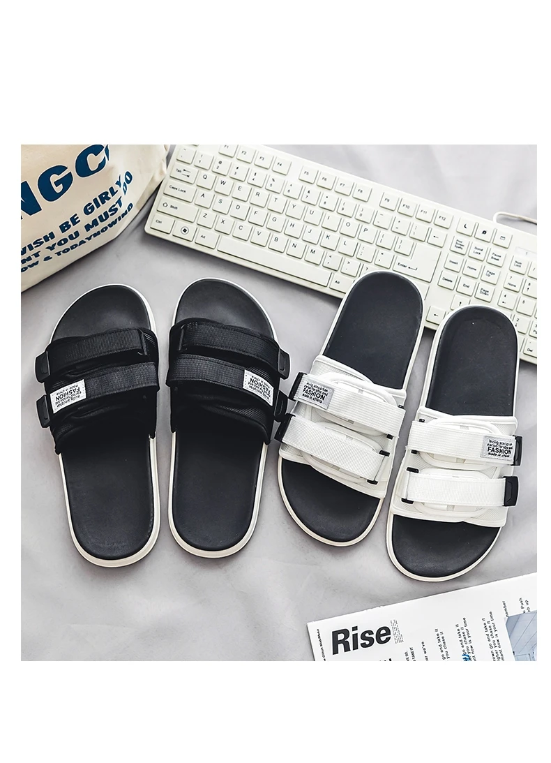 Herren Outdoor-Hausschuhe, für den Innenbereich, lässige Hausschuhe, rutschfest, weicher Boden, Hakenschlaufen-Hausschuhe, modische Strand-Sommersandalen, Flip-Flop – Detail 4