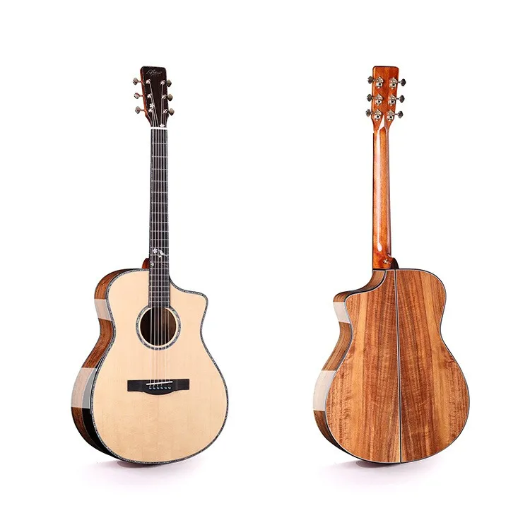 

OEM 6 String High Quality All Solid Wood Guitar Spruce&Koa 41 Inch Acoustic Guitar - Musical Instruments & Stringed Instruments
