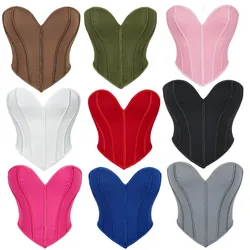 Short Torso Corset Waist Trainer Bustier Crop Tank Top Women Breathable Lingerie Corselet Pink Blue Gray Coffee Red Black Korset