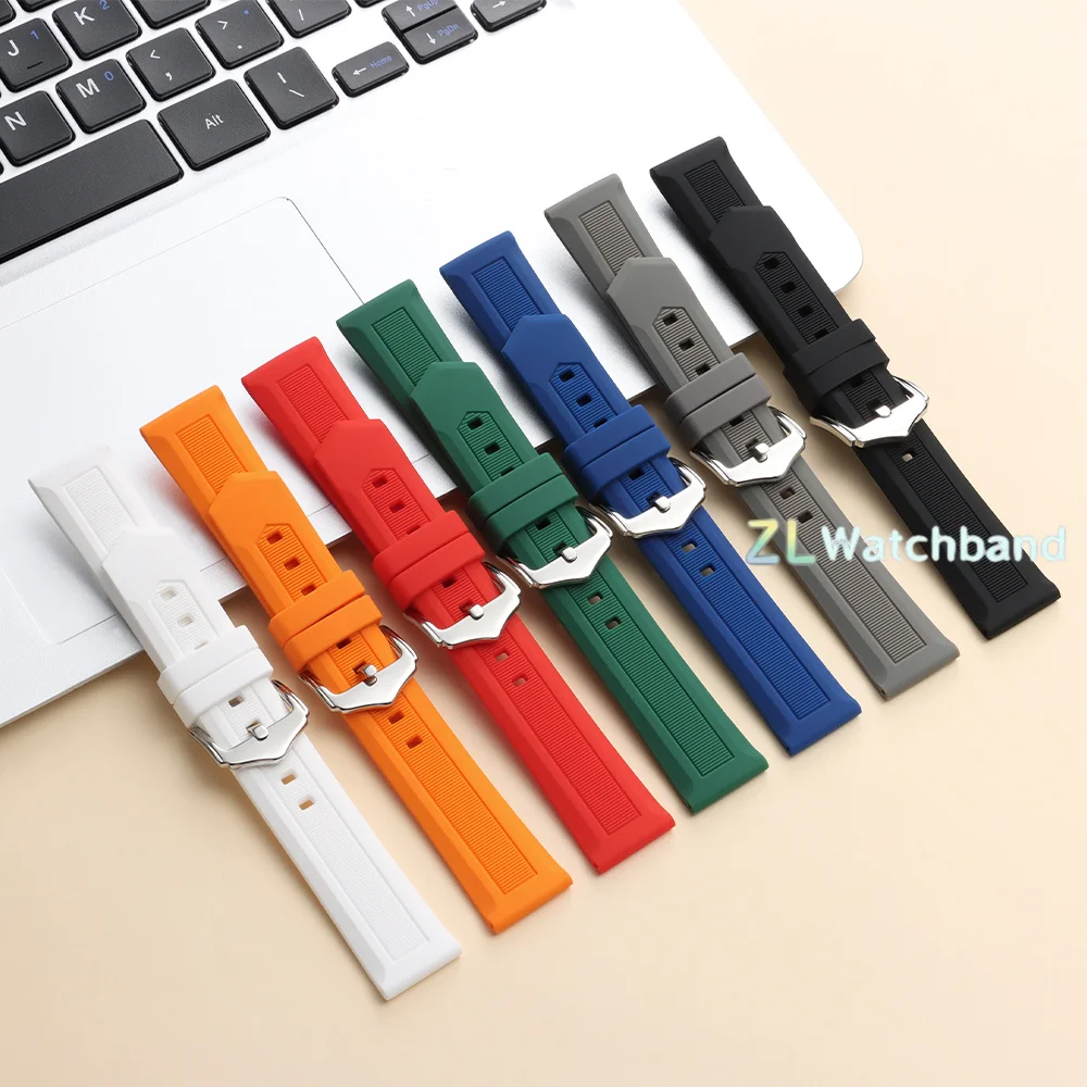Bracelet de montre en caoutchouc, 12/14/16/18/19/20/21/22/23/24/26/28mm, en Silicone hautement élastique, pour Omega, pour Seiko, étanche