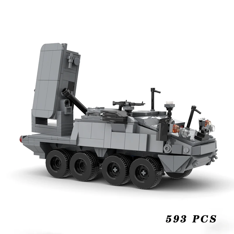 Military Equipment US Army Air Defense Armored Vehicle MOC Building Block Assemble Model Display Toys Child Birthday Gifts