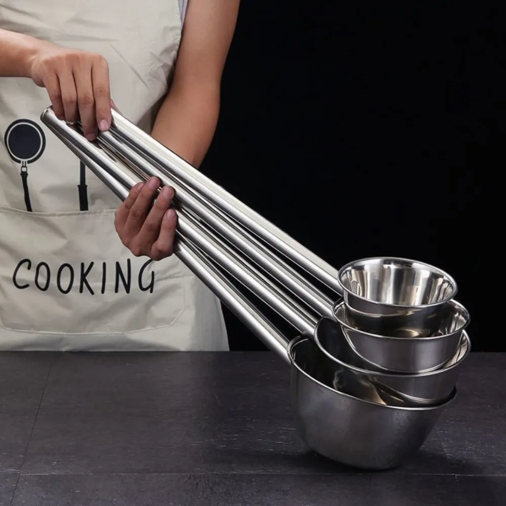 35/45/65cm 304 Food Grade Stainless Steel Ladle Congee Spoon Canteen Restaurant Long Handle Water Spoon Used