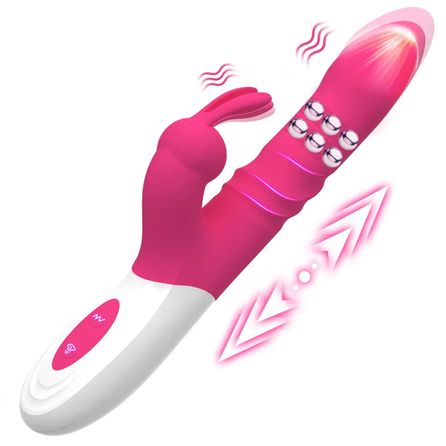 Rabbit style extendable vibrator clitoral and vaginal massage G-spot anal stimulation female masturbator Adult toy