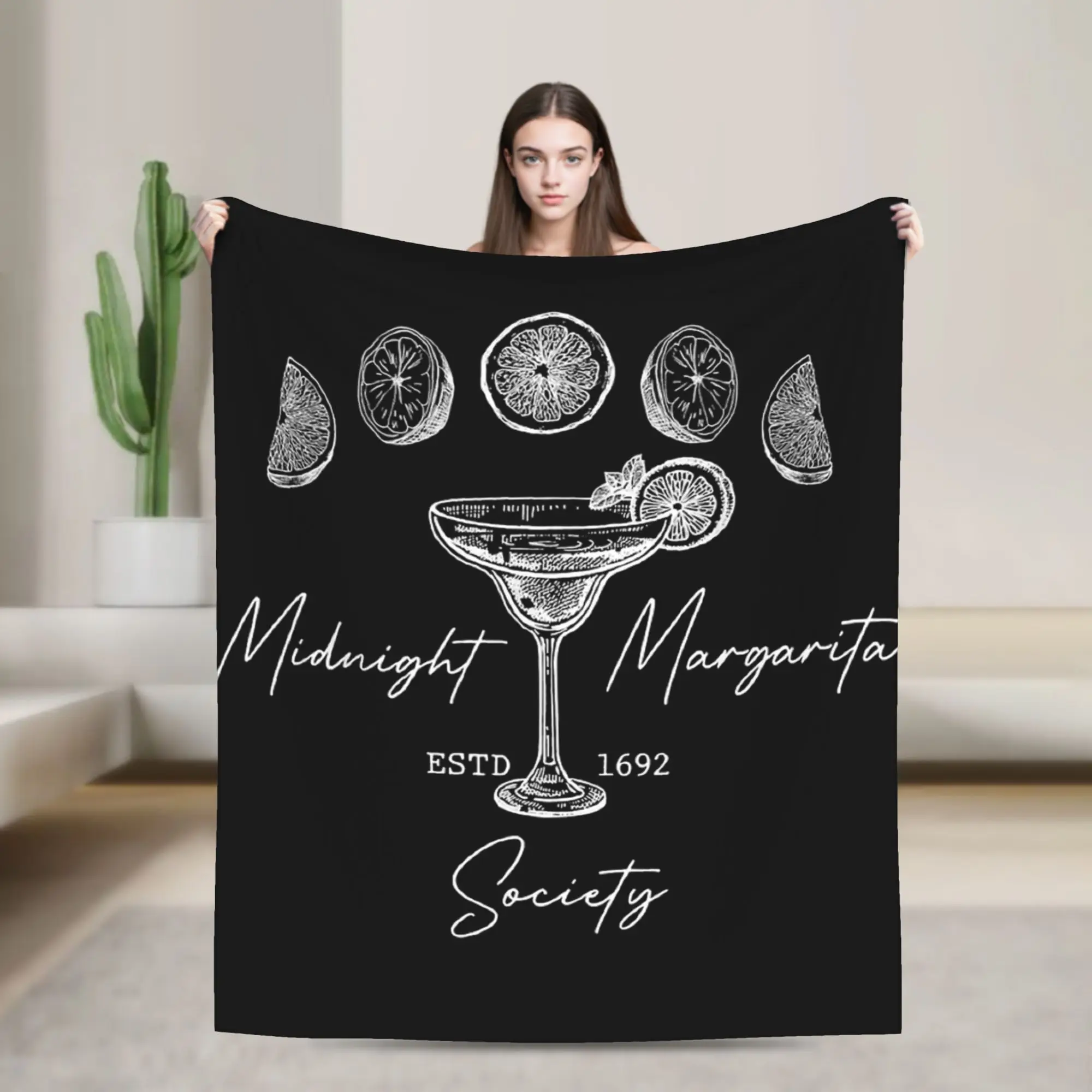 Halloween Midnight Margaritas Society, Practical Magic Blankets Fleece Textile Decor Throw Blanket for Bedding Car Bedspreads