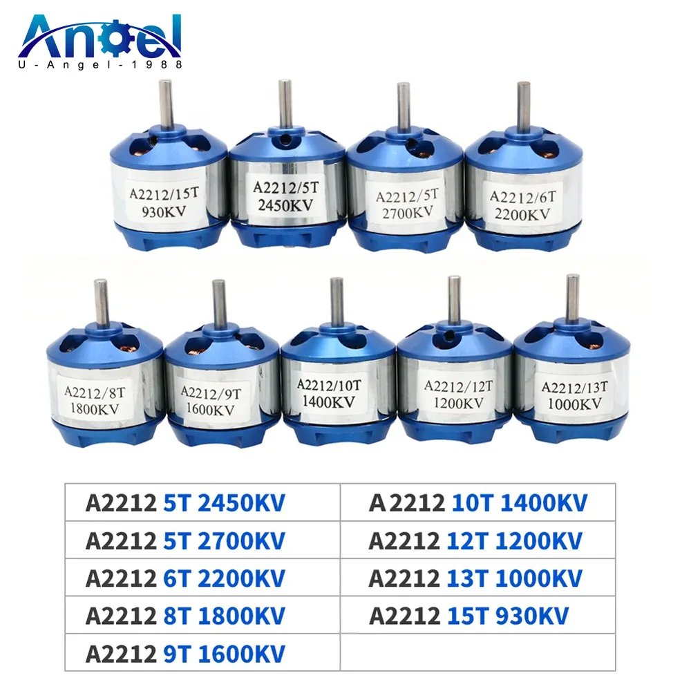 

A2212 Brushless Motor 930KV 1000KV 1400KV 2200KV 2450KV 2700KV For RC Aircraft Plane Multi-copter Brushless Outrunner Motor