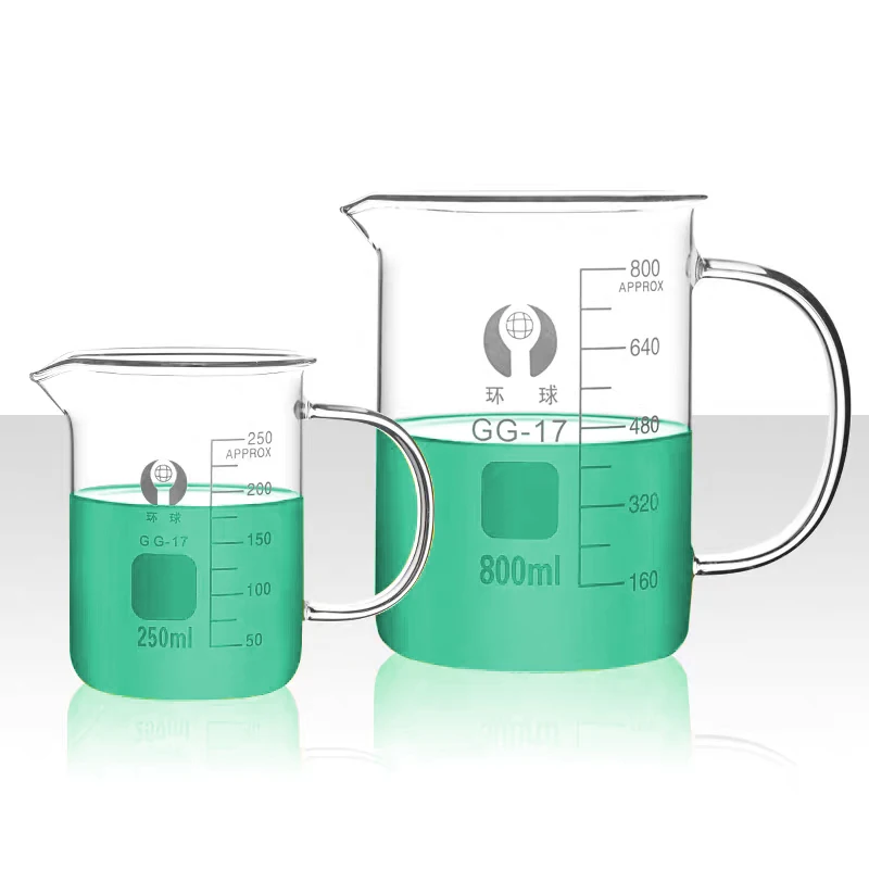 100-1000ml With Handle Measuring Cup High Borosilicate Glass Clear Scale Cup Laboratory Beaker Kitchen Baking Measuring Mug