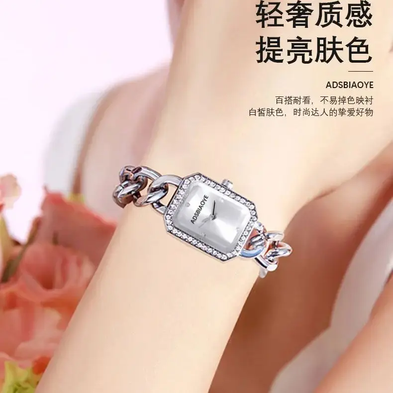 Women Watch Luxury Elegant Watch Crystal Wristwatch  Ladies Gift Quartz Watch Alloy Rhinestone Bracelet Montre