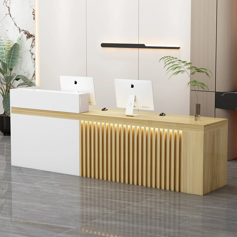 Простой современный креативный салон красоты, стойка регистрации, стильные ящики, стойка регистрации, офисная мебель для салона Pieknosci