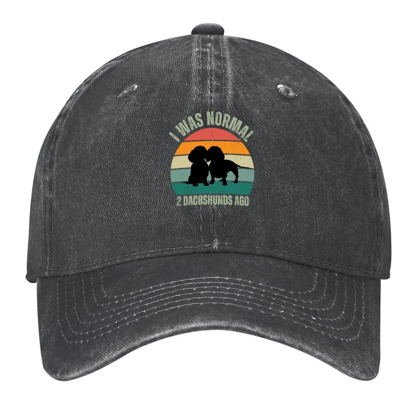 

2026 2 Dachshunds Cute Vintage Rainbow - I Was Normal - 2 Dachshunds Ago Baseball Cap Golf Luxury Caps Sun Hat Caps For Men Wome