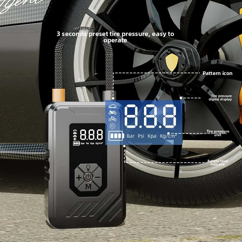 

Портативный беспроводной автомобильный компрессор высокой мощности для подкачки шин