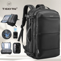 Tigernu Vacuum Compression Backpack Men Women Expandable Travel Backpacks Luggage With USB Large Capacity For 17 Laptop Back