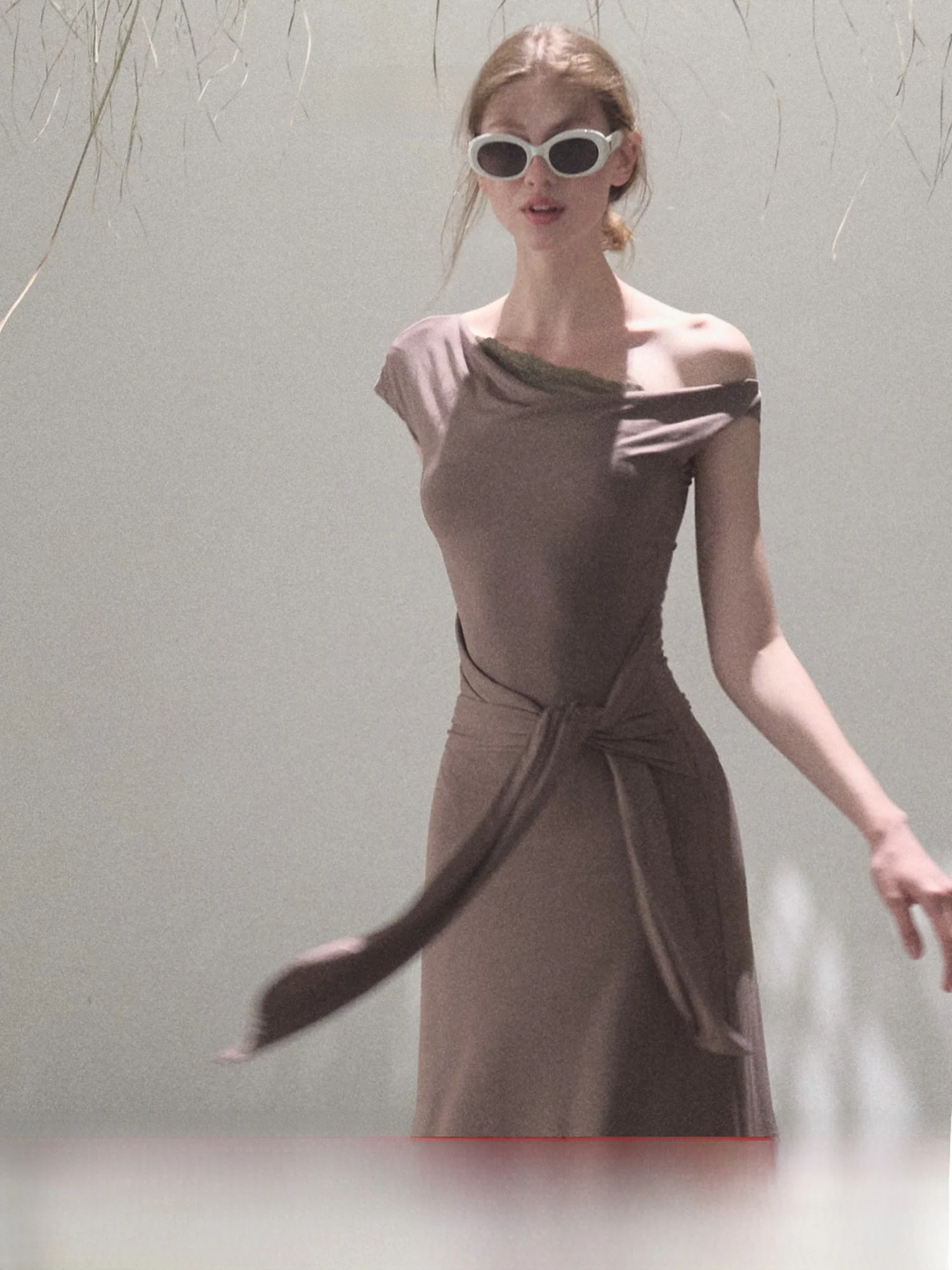 

Ele Knitted Long Dr Slim Fit Waist Control oulder Sla Design Soft Stretchy Fabric Ladies Casual Spring Summer Dr