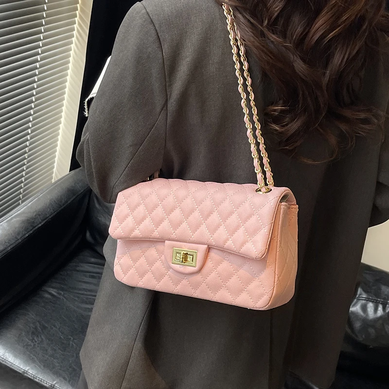 Bolsa de ombro feminina elegante – Bolsa crossbody feminina de couro genuíno com bolsas de grife famosas