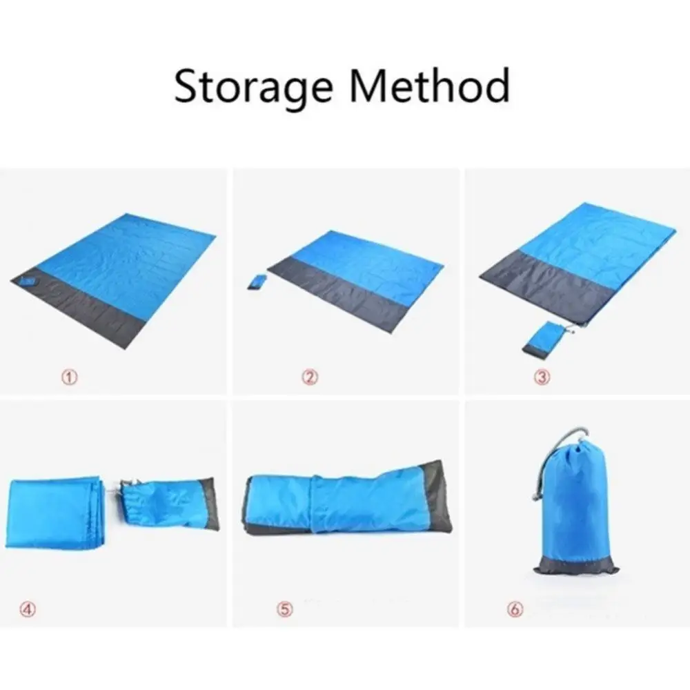 Waterproof Pocket Beach Blanket Folding Camping Mat Mattress Portable Lightweight Mat Outdoor Picnic Mat Sand Beach Mat