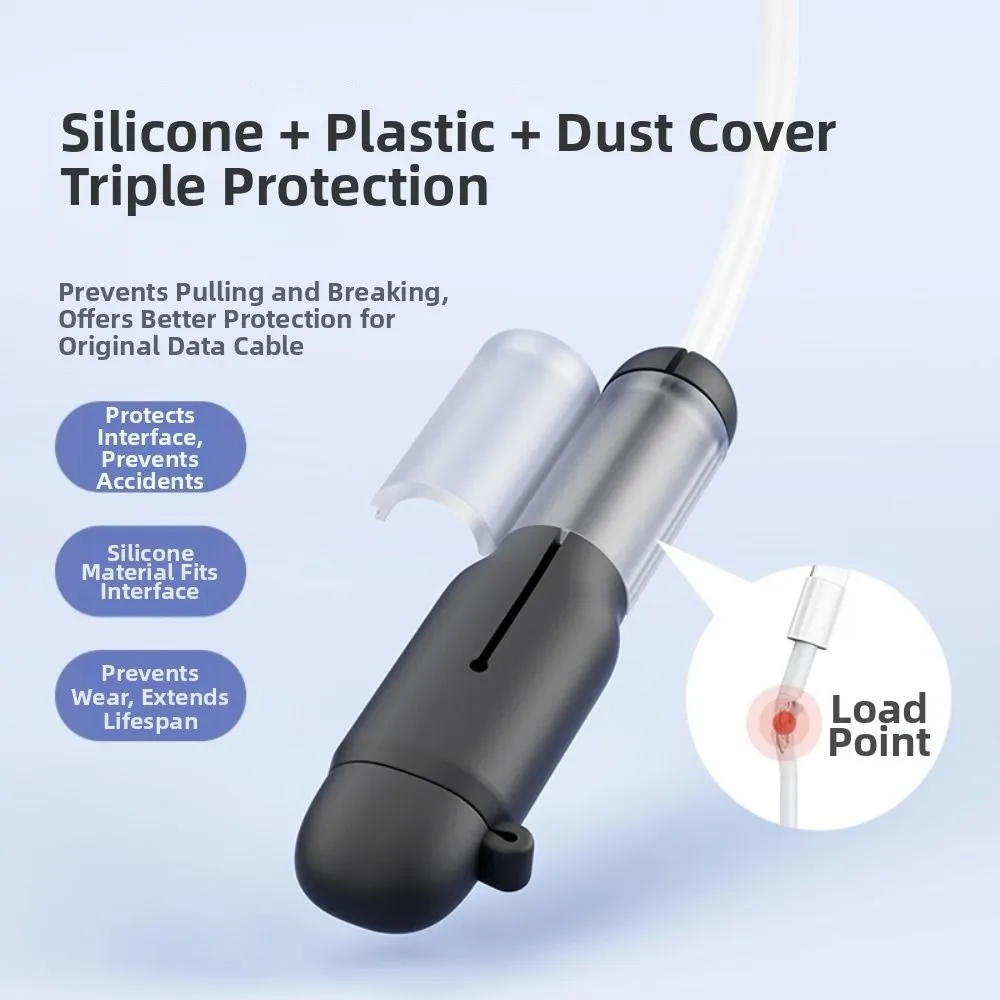 Practical Silicone Type-C Cable Protector Dustproof Soft Data Cable Protective Cover Anti-tear Cord Saver Data Line Accessories