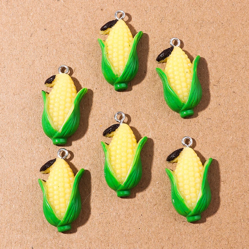 10 stücke niedliche 3d simulierte Sonnenblumen kerne bezaubert Gemüse frucht anhänger für die Herstellung von Ohrringen Halskette DIY Kinder schmuck geschenke – Detail 9