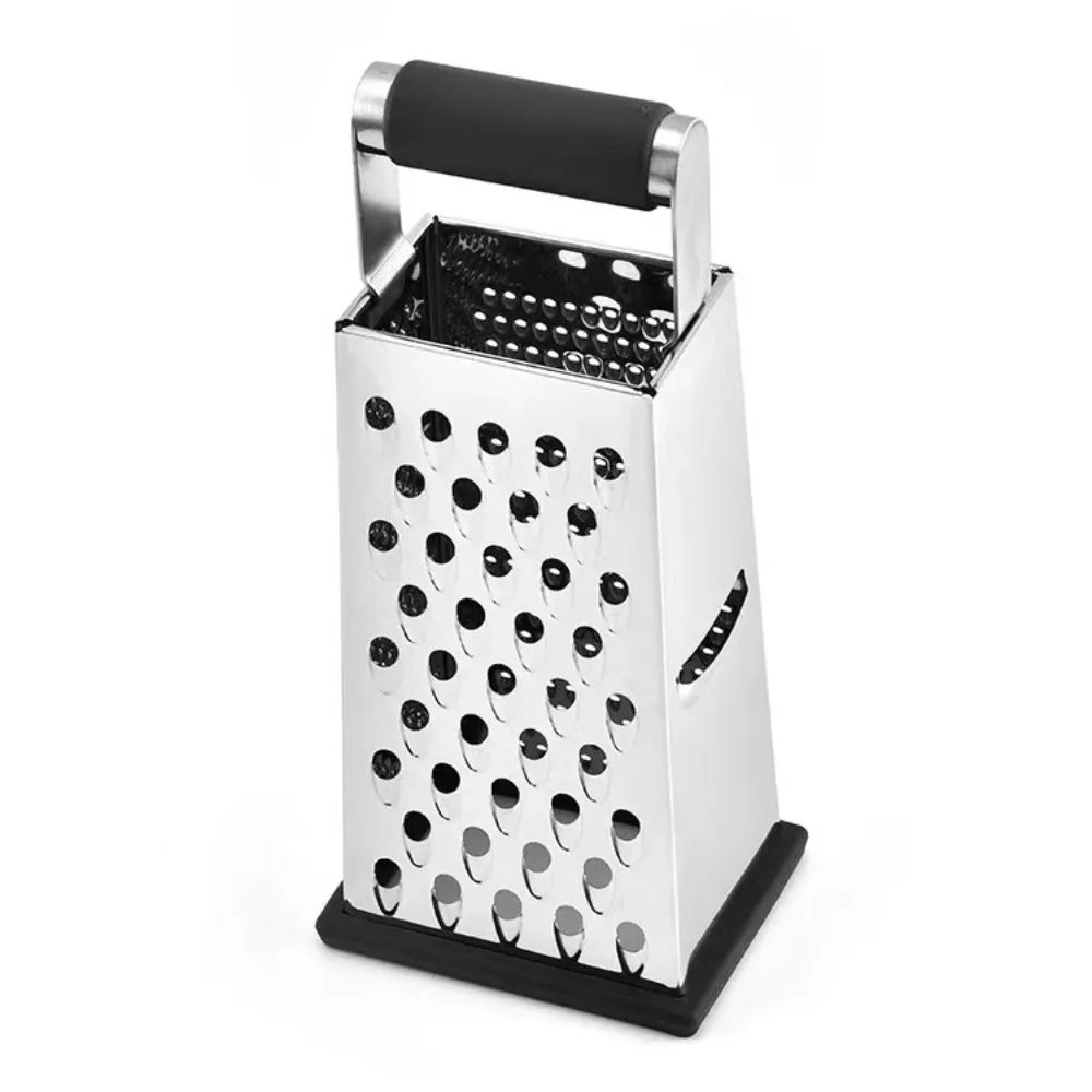 

Stainless Steel Manual Cheese Grater 4-Sided Blades Sharp Blades Vegetable Slicer Labor-saving Handheld Design Food Shredder