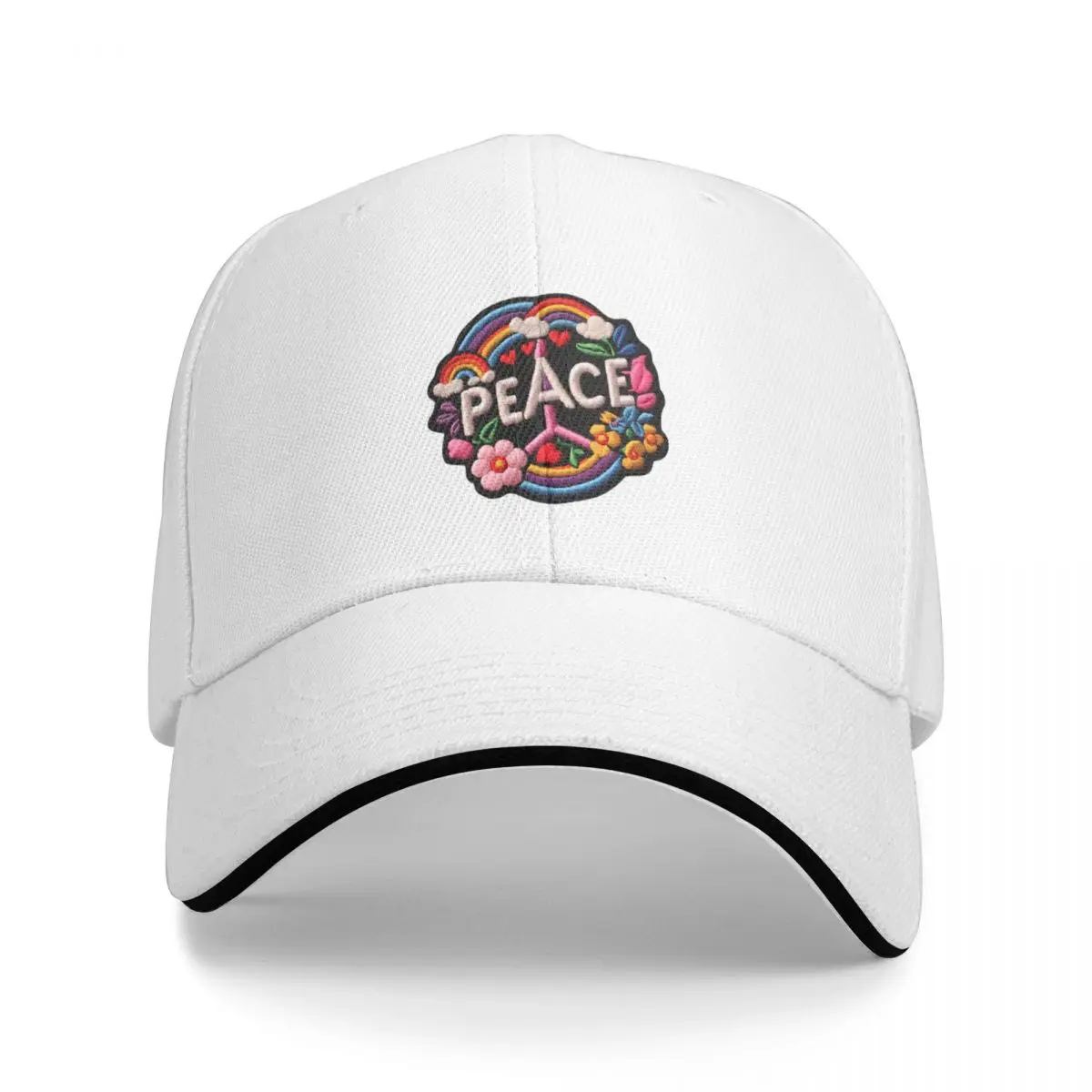 Sew on Patches - Iron On Patch- Peace colors -lovely flower Baseball Cap Hat Luxury Brand Luxury Man Hat sun hat For Women Men's