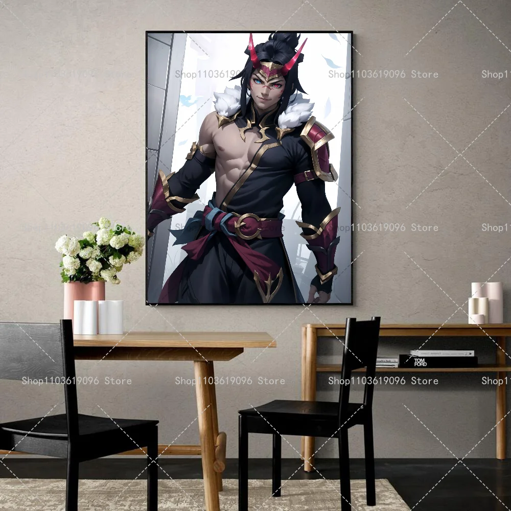 1pc League Of Legends S-Shieda K-Kayn Self-adhesive Art Poster Waterproof Paper Sticker Coffee House Bar Room Wall Decor