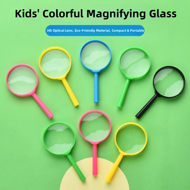1PC Mini Color Handheld Children Elderly Reading Puzzle Magnifying Glass Plastic Handle with Lens Magnifying Glass