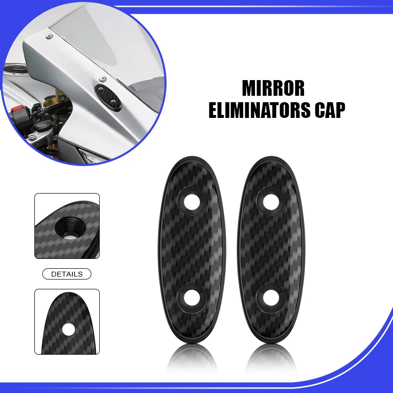 

For GSXR1000R GSXR1000 2017-2026 GSXR750 GSXR600 GSXR1000 2005-2016 Carbon Fiber Driven Mirror Cap Mirror Hole Protection Cover