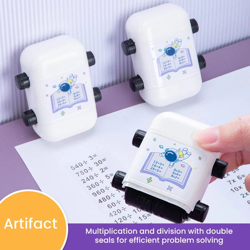 2 in 1 Math Roller Stamp Within 100 Multiplication and Division Dual Head Smart Math Practice Stamps Teaching Stamps for Kids
