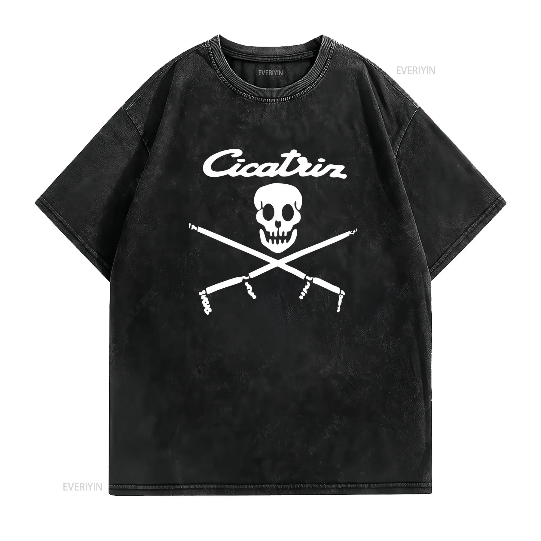 Camiseta Scar Nueva Popular Divertida Cuello Redondo Corte Regular Estampado Geométrico Estilo Casual para Todas las vintage