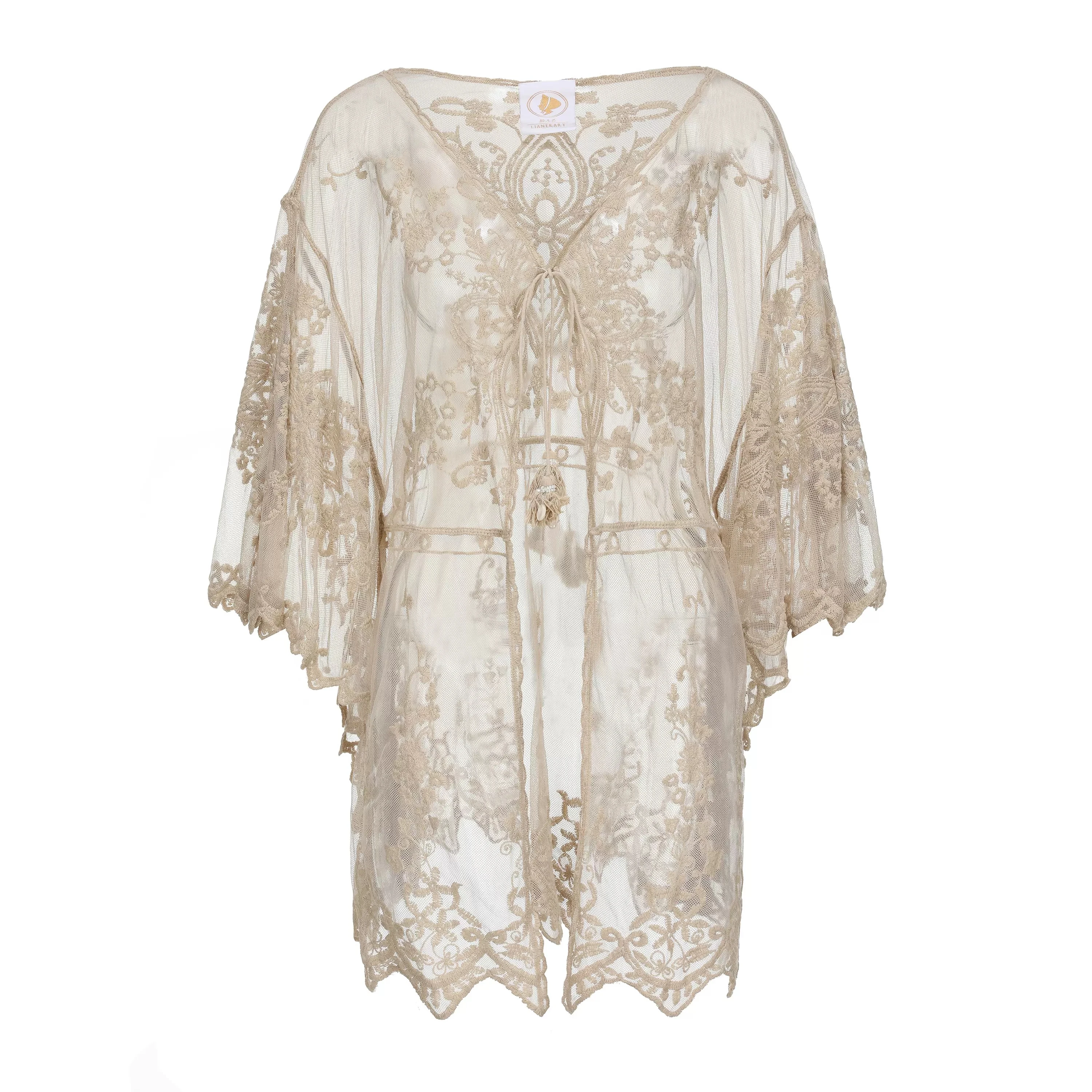 Spring Summer Women Romantic Delicate Embroidered Cute Mori Kei See-through Lace Cardigans