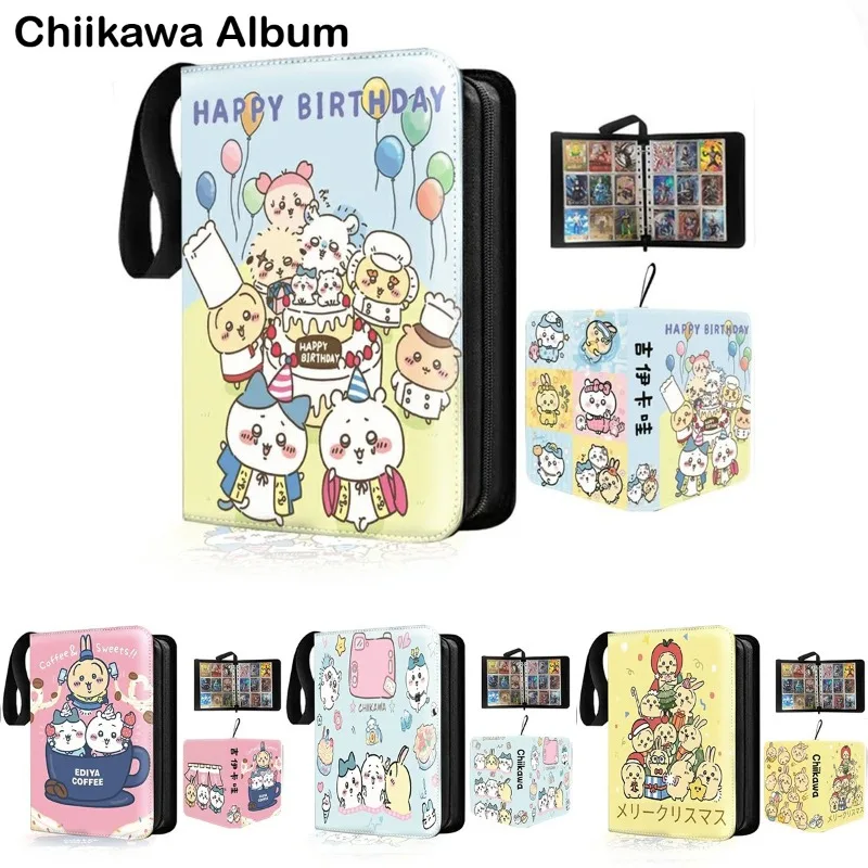 Chiikawa Album Hachiware Cartoon Nine Palace Grid Leather Zipper Loose Leaf Star Chasing Card Memory Instant Photo Paper Collect