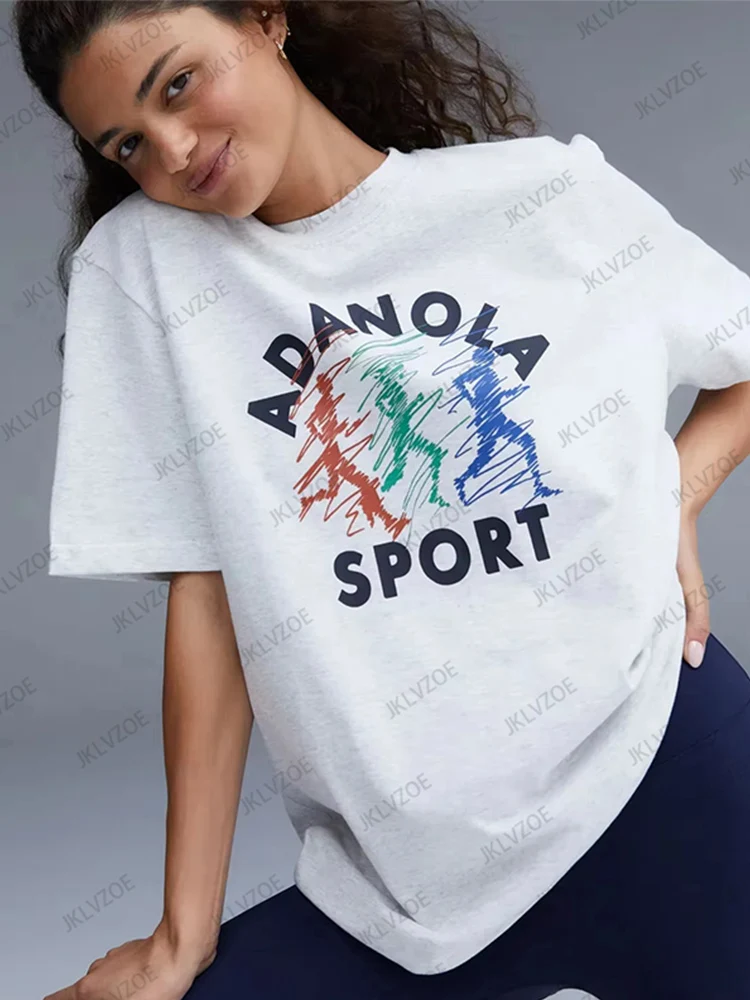 

Summer New Adanola Printed Men’s T-Shirts Short Sleeve Niche Brand Tops Harajuku West Coast Style Street Casual Kids/Adult Tees