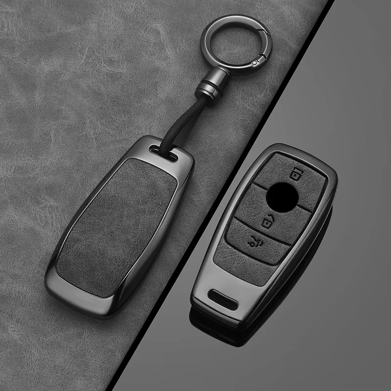 Alloy Style Fashion Car Key Case Cover Shell Fob For Mercedes Benz 2023/24 C/SClass W223 W206 S350L S400L S450L S500L Protector