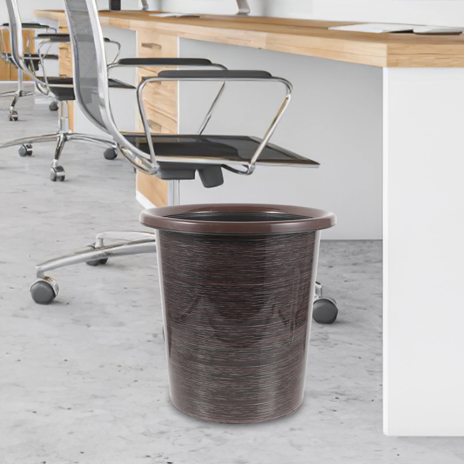 

Plastic Trash Can Small Office Waste Basket Slim Container Trashcan Auto Portable Garbage Desktop